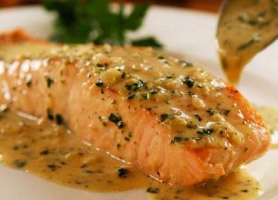 طرز تهیه ماهی سالمون با سس خامه ترش