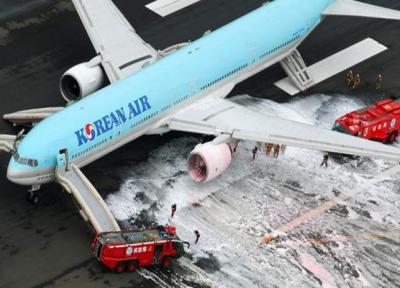 آتش گرفتن هواپیمای کره ای قبل از پرواز!